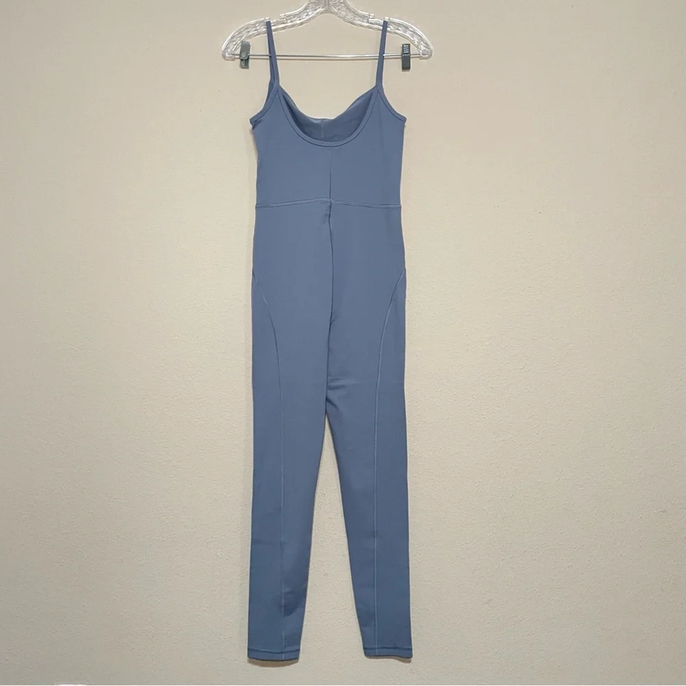 Aritzia‎ Wilfred Free Divinity Jumpsuit Full Length Size Medium Blue Stretch